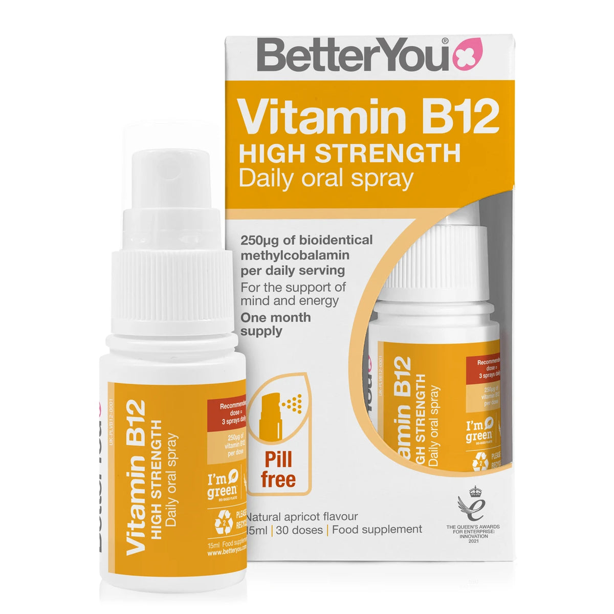 BETTER YOU HFA B12 H/STRENGTH ORAL SPRAY 15ML