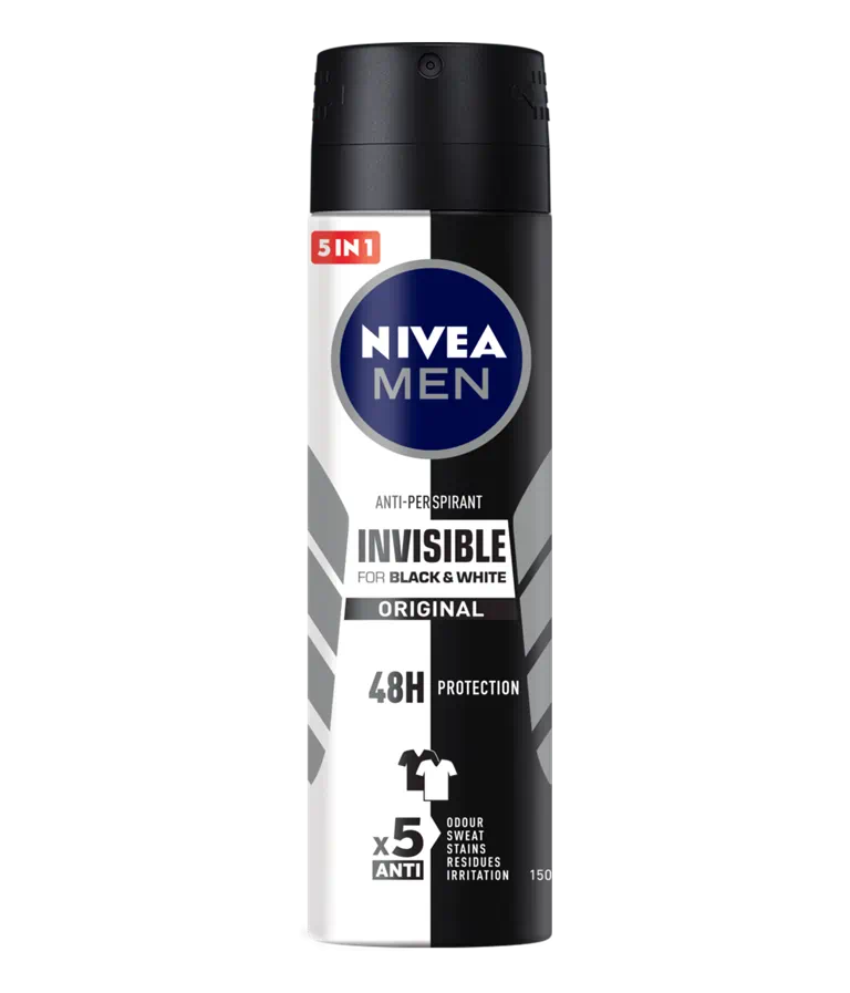NIVEA Black & White Invisible Original Anti-Perspirant Deodorant Spray - 150ML (N)