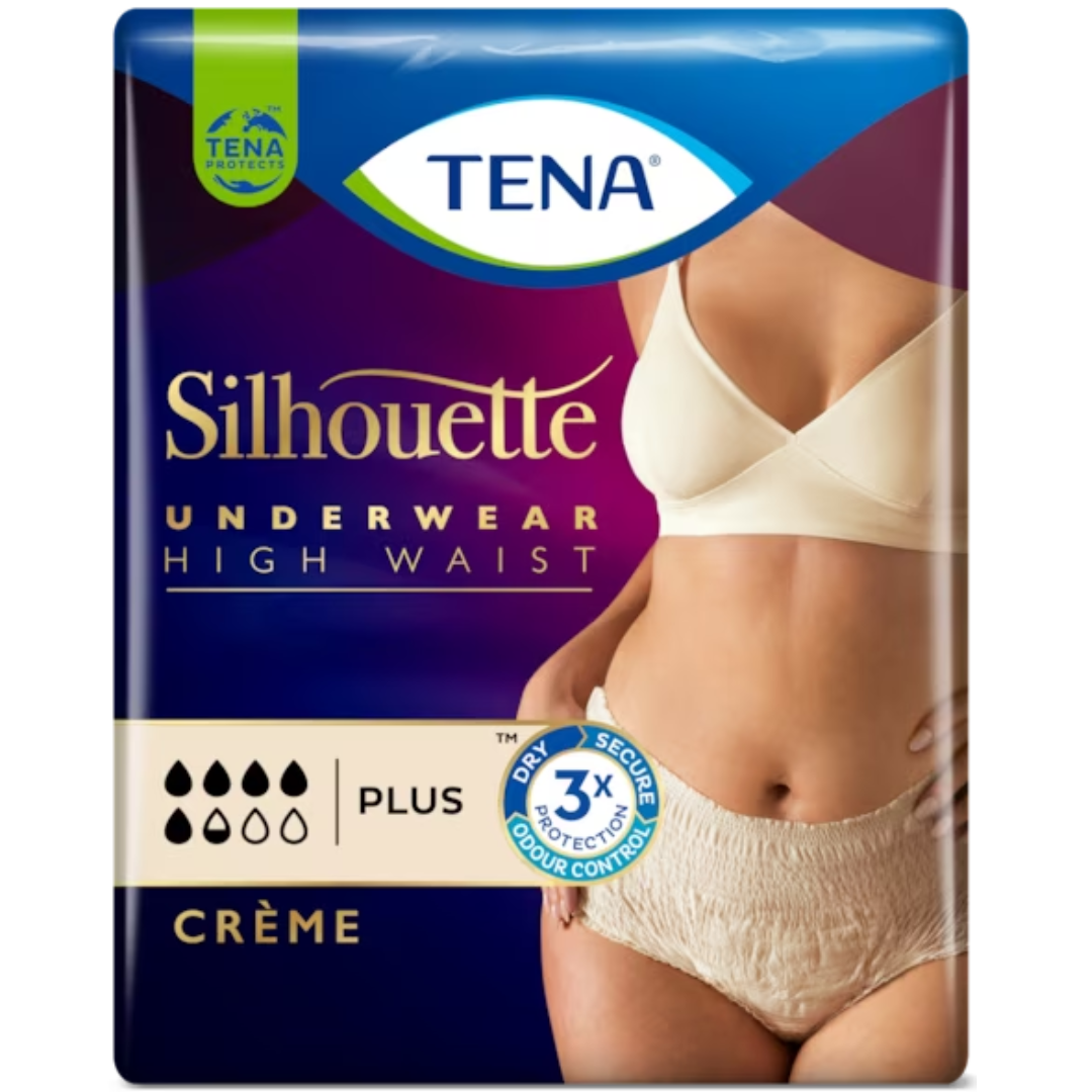 TENA Silhouette Plus Creme Large High Waist Incontinence Underwear (A)