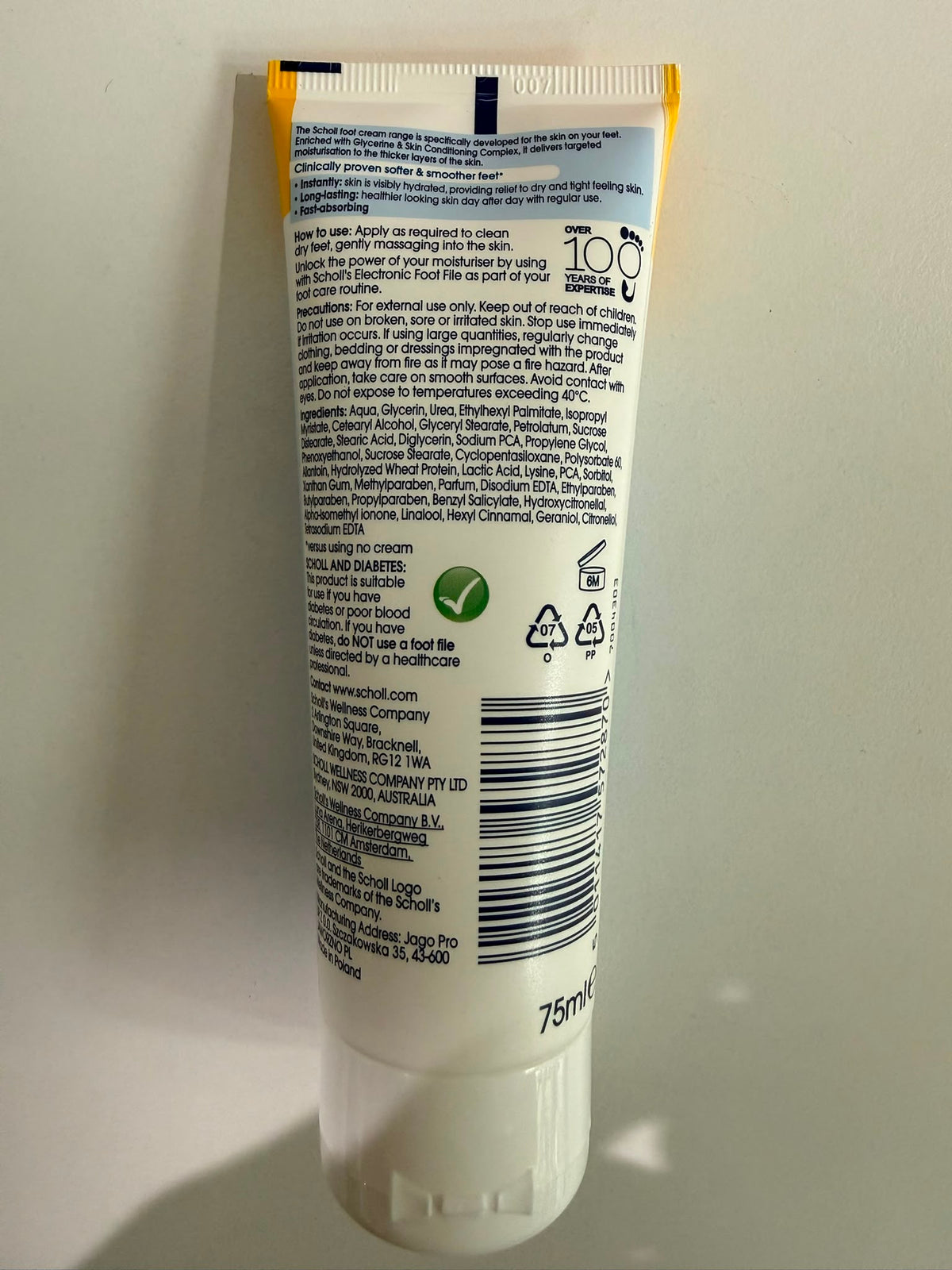 Scholl dry skin foot cream 75ml (N)