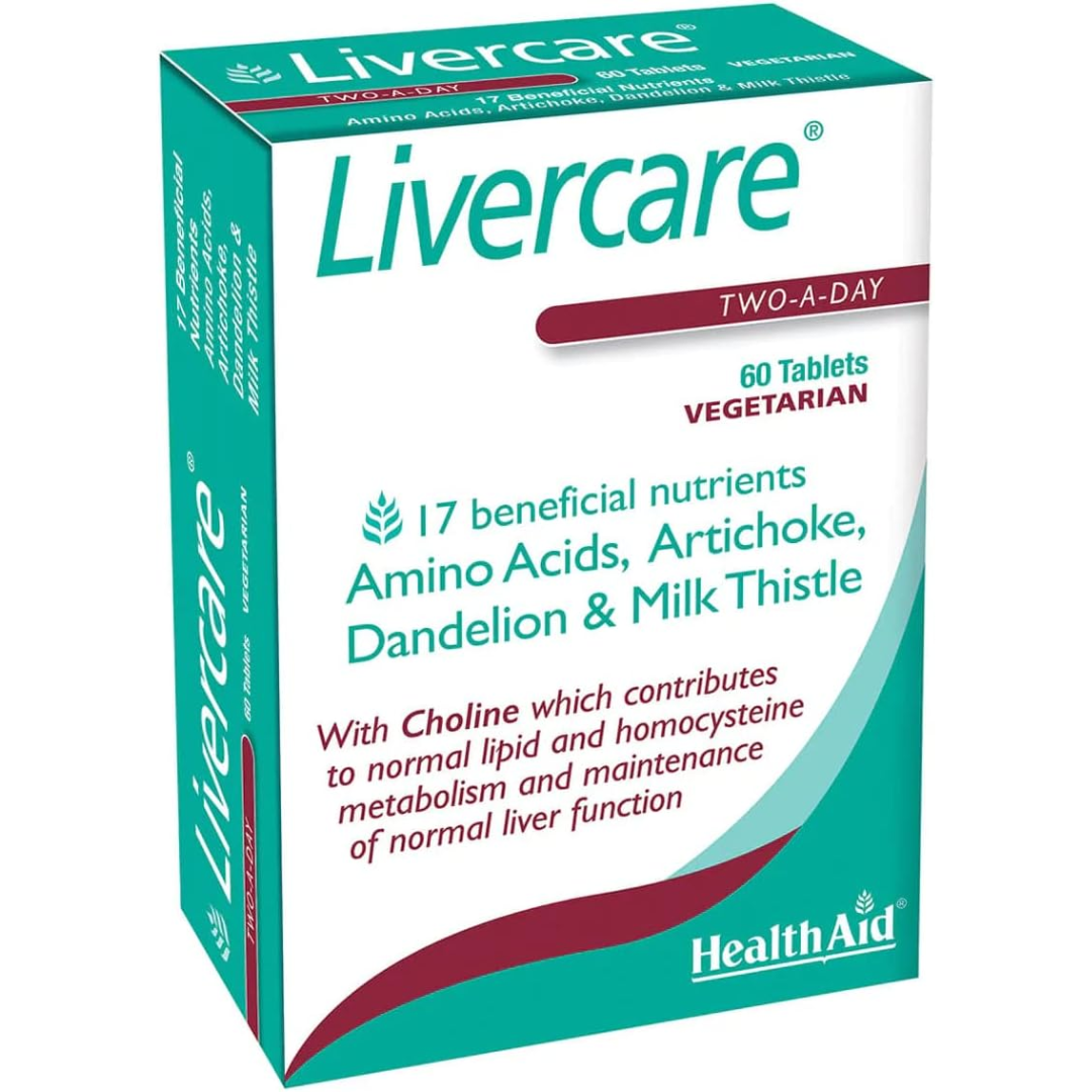 HealthAid Livercare Vegetarian Tablets, Yellow, Turmeric, 60 Count (T)