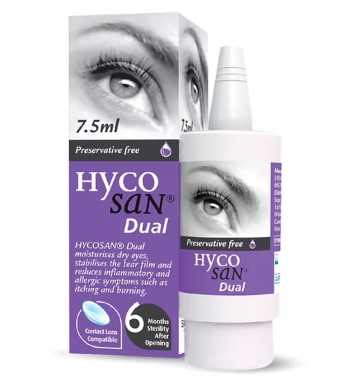 Hycosan Dual Lubricating Eye Drops, 7.5 ml