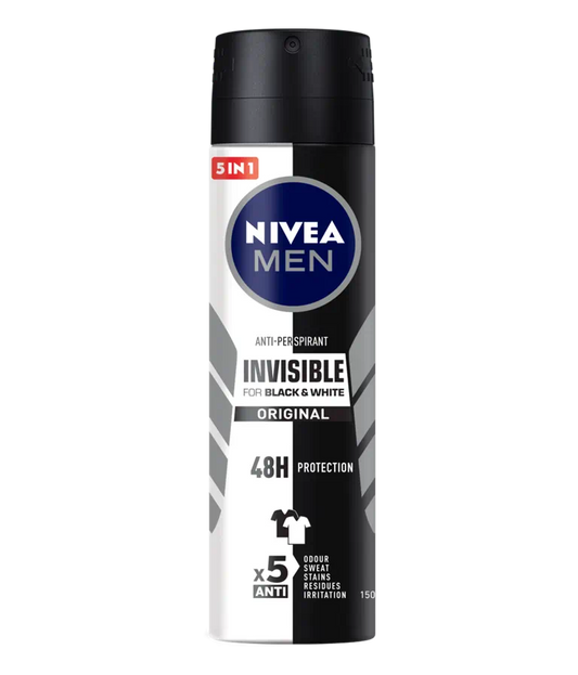 NIVEA Black & White Invisible Original Anti-Perspirant Deodorant Spray - 150ML (N)