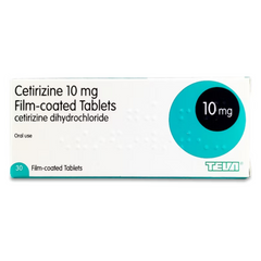 Cetirizine 10mg Hay Fever Allergy Relief 30 Tablets (N)