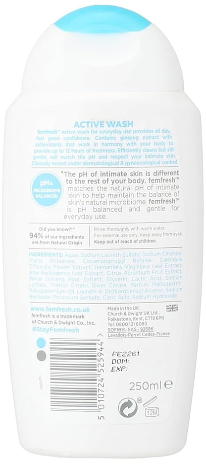 Femfresh Ultimate Care Active Fresh Wash 250ml (D)