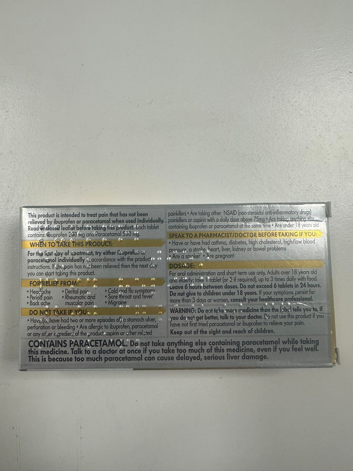 Nuromol 200mg/500mg - 16 Tablets (P)