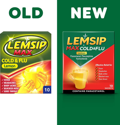 Lemsip Max Cold & Flu Lemon 10 Sachets