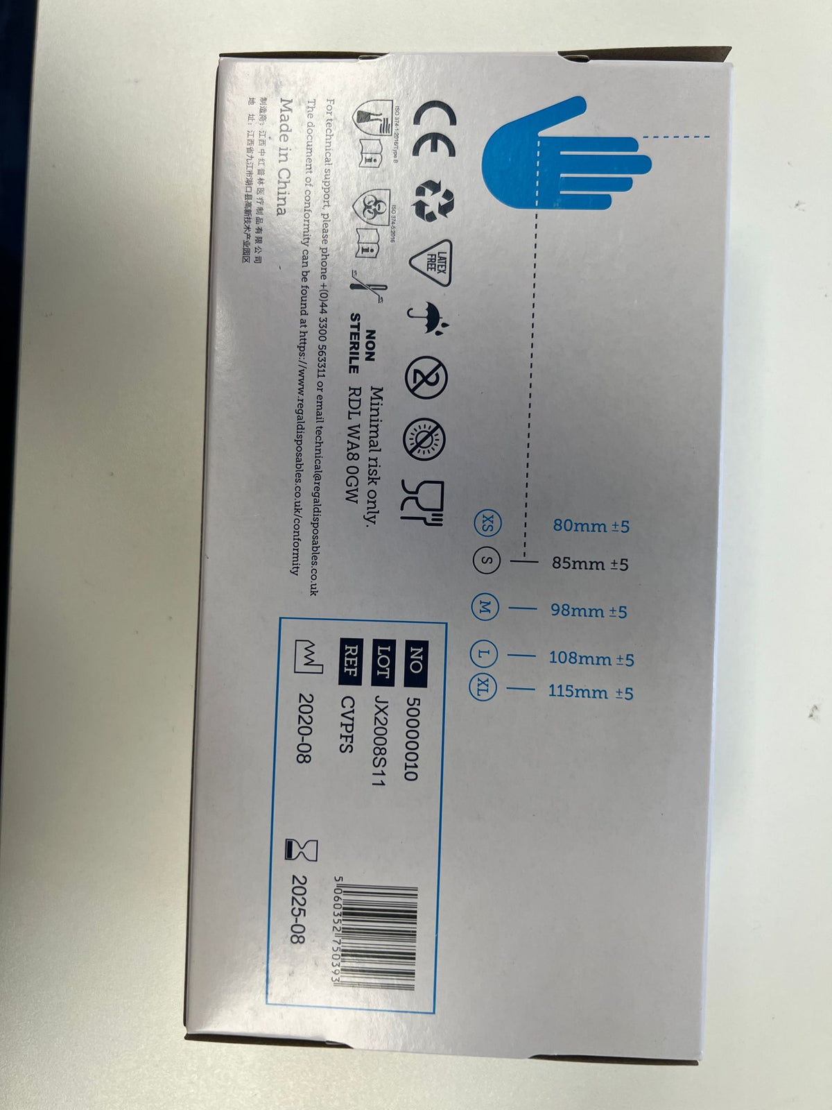SafeTouch 50000010 Powder Free Clear Vinyl Gloves, Size S (Pack of 100 Units) (D)