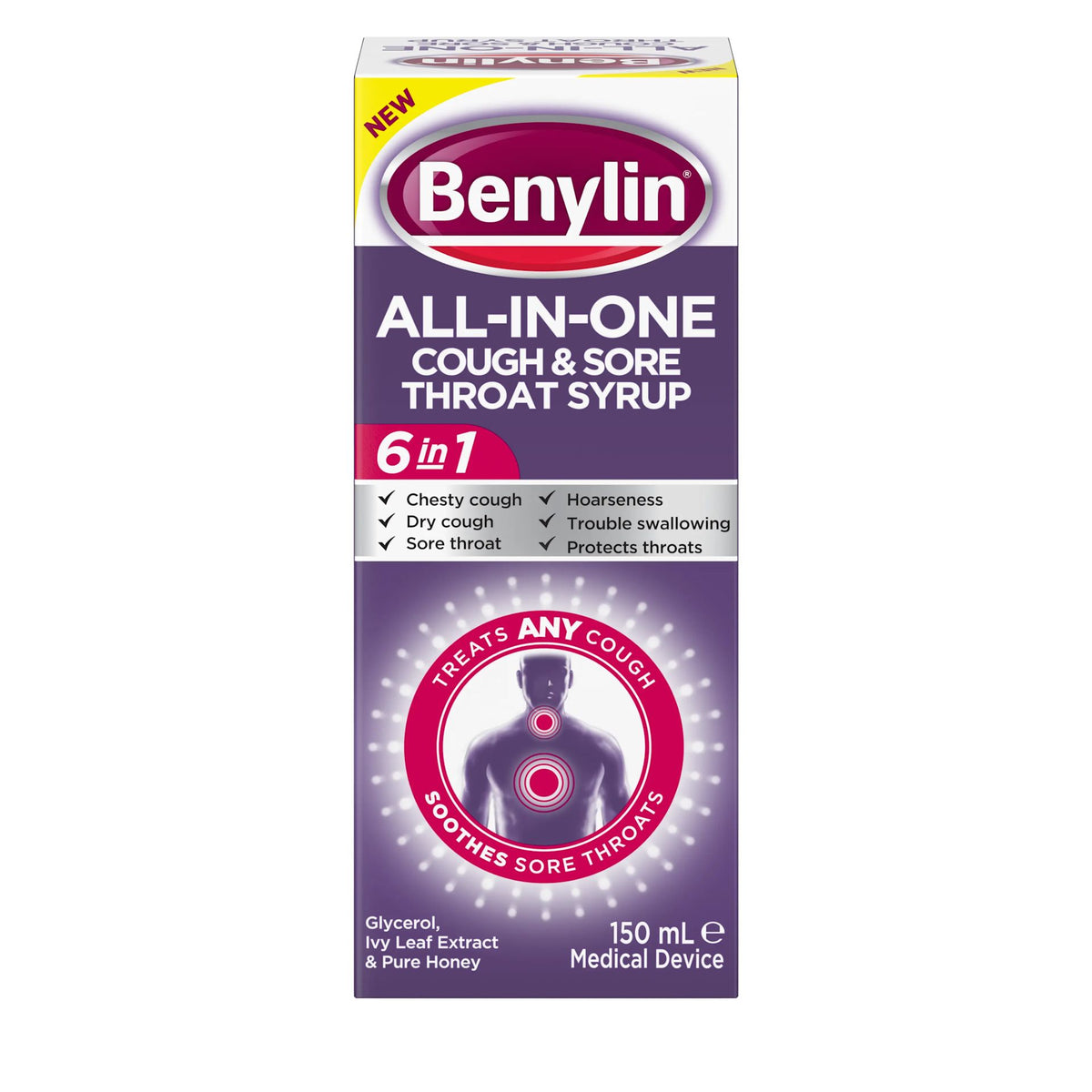 BENYLIN All-In-One Cough & Sore Throat Syrup 150ml