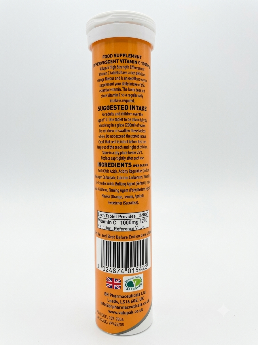 Valupak Vitamin C 1000 mg Effervescent Tablets 20s