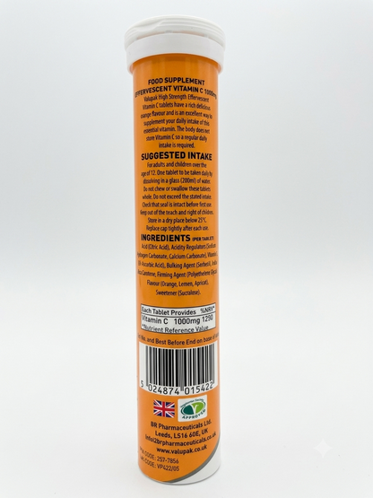 Valupak Vitamin C 1000 mg Effervescent Tablets 20s