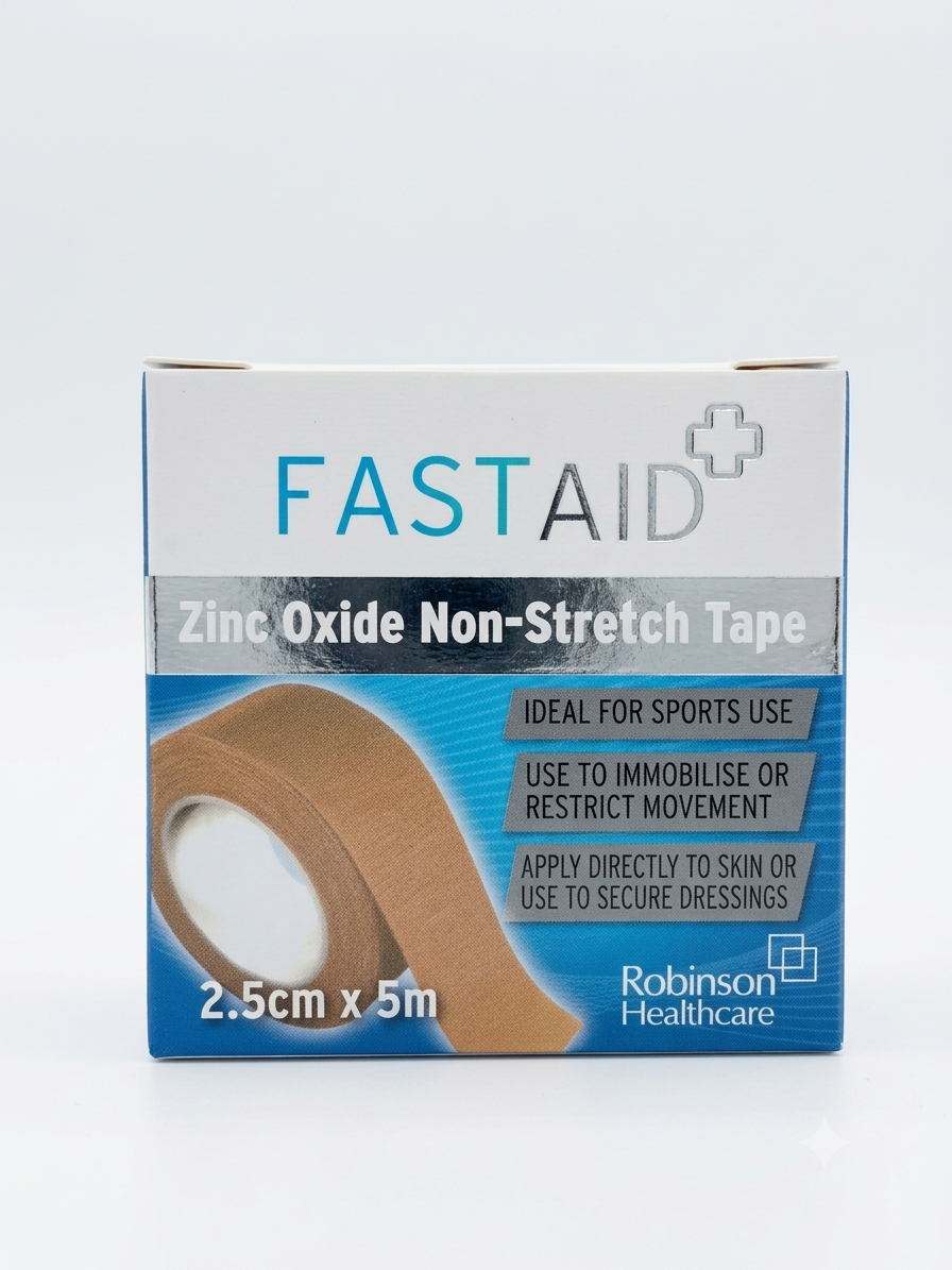 Fast Aid Zinc Oxide Non Stretch Tape 2.5cm x 5m