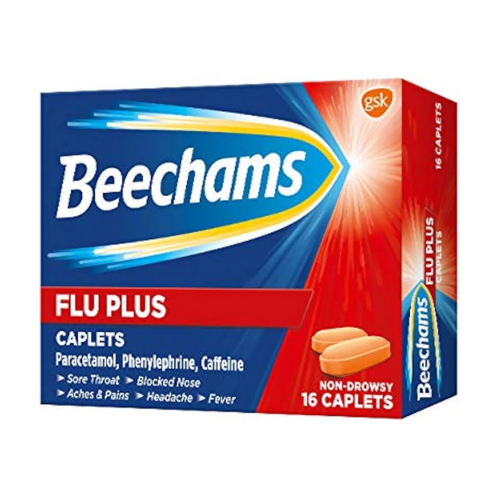 Beechams Flu Plus 16 Caplets for strong teeth