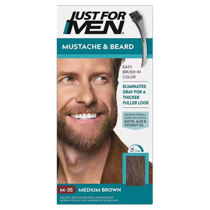 Just For Men Moustache & Beard Medium Brown Hair Dye M-35