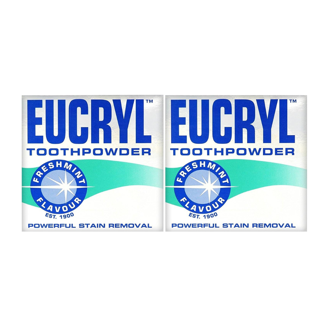 x2 Eucryl Smokers Tooth Powder Freshmint Flavour