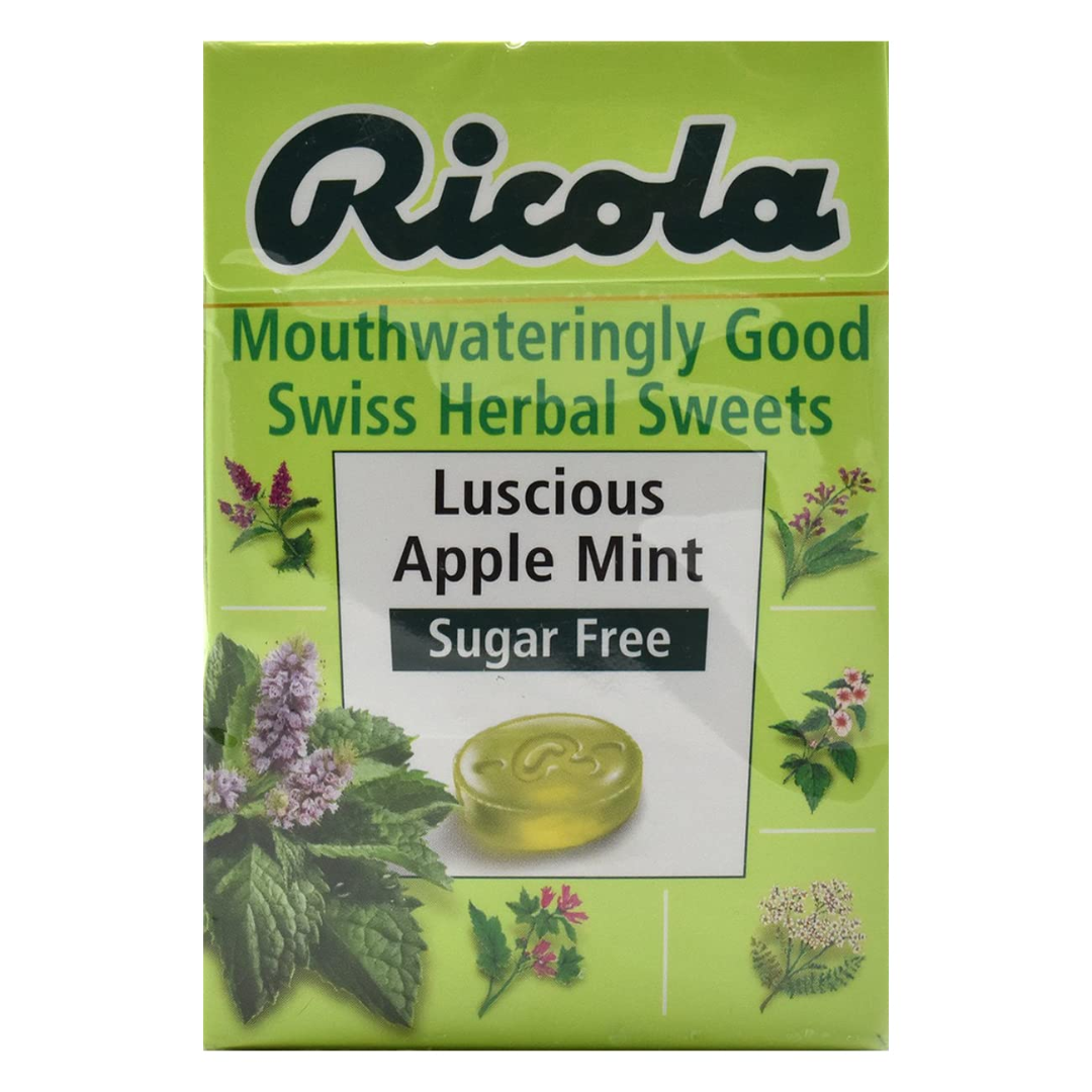 Ricola Luscious Apple Mint Sugar Free Candy, 45 GM (D)