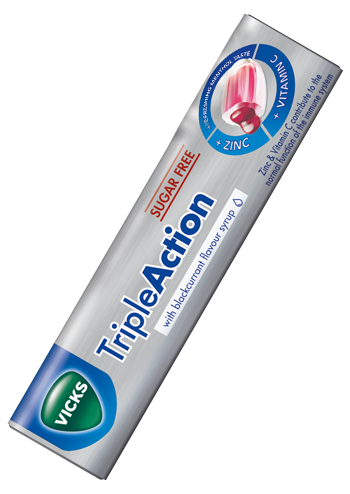 Vicks Triple Action Lozenges Sugar Free 42g (D)