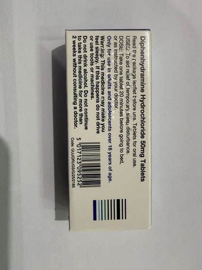 Diphenhydramine Hydrochloride 50mg Tablets 20 (P) (A)