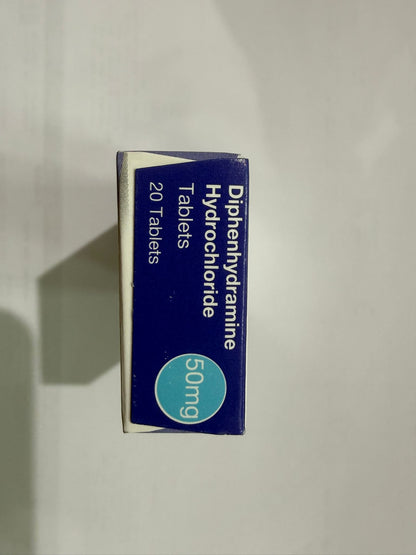 Diphenhydramine Hydrochloride 50mg Tablets 20 (P) (A)