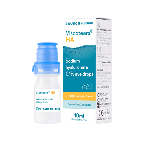 Viscotears HA eye drops 10ml 