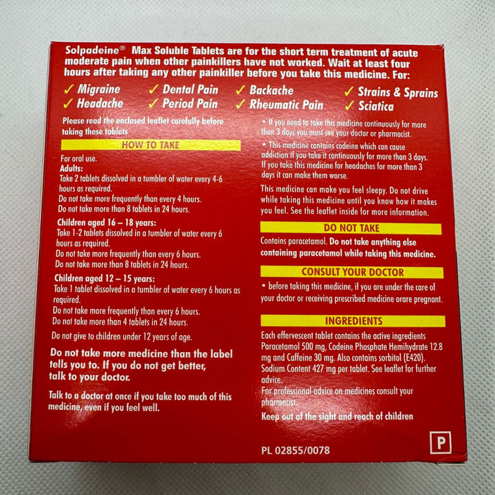 Solpadeine Max 32 Tablets