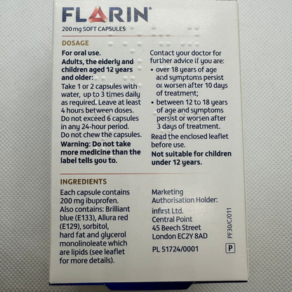 Flarin 200mg Soft - 30 Capsules (D)