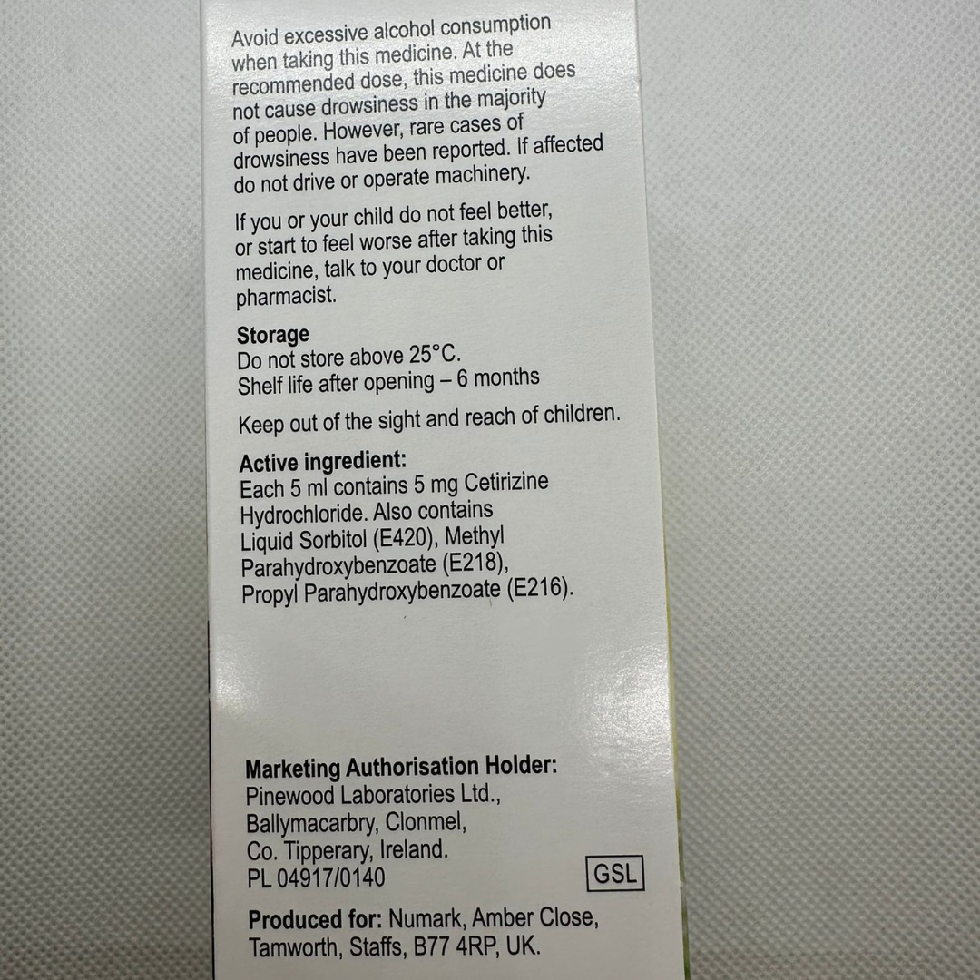 Numark Allergy Relief for Children Oral Solution 70ml (A)