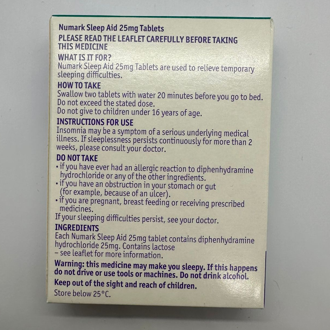 Numark Sleep Aid 25mg 20 Tablets (P) (A)