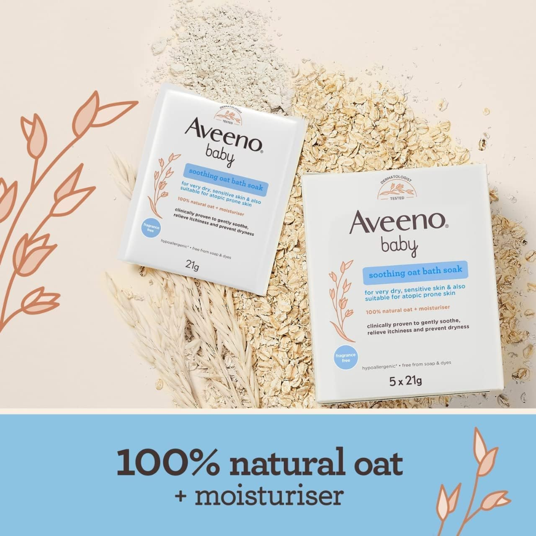 Aveeno Baby Soothing Oat Bath Sachets, 21 g (Pack of 5) (T)