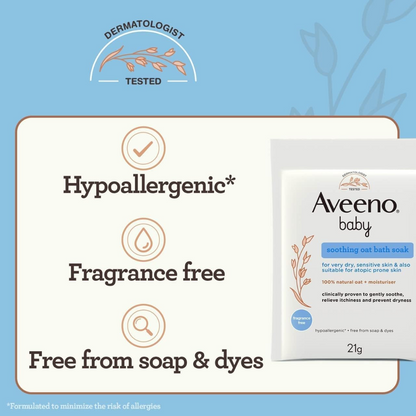 Aveeno Baby Soothing Oat Bath Sachets, 21 g (Pack of 5) (T)