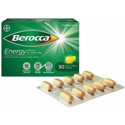 Berocca Vitamin C Film Coated Energy Tablets 1 Pack of 30 Tablets (T)