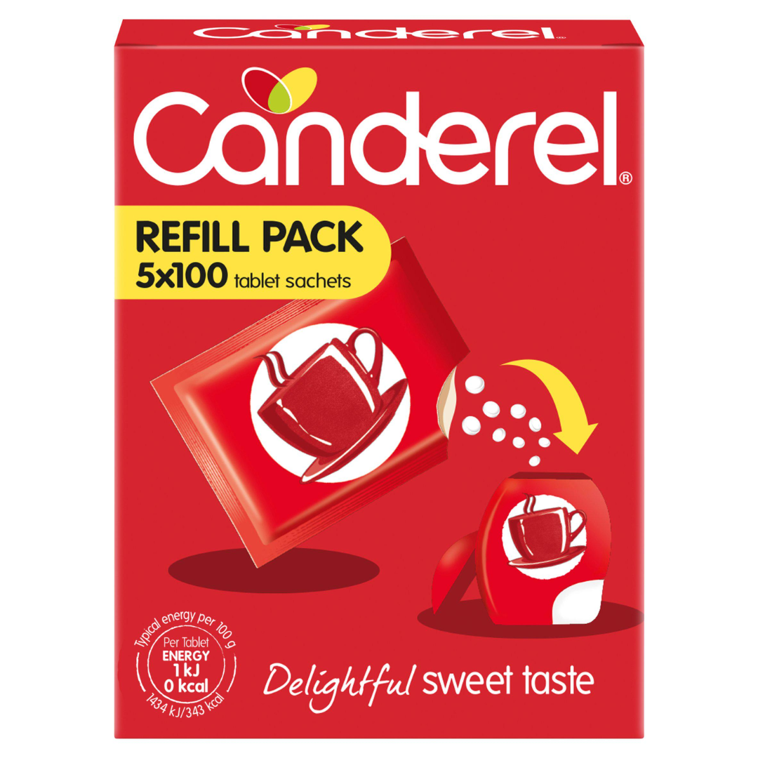 Canderel Low Calorie Sweetener  Refill Pack Tablet Sachets  5*100 (T)