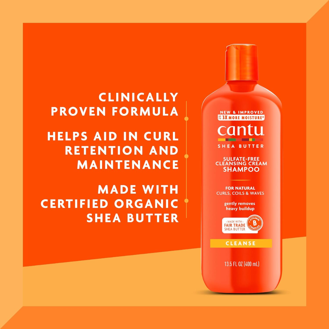 Cantu Shea Butter for Natural Hair Sulfate-Free Cleansing Cream Shampoo 400ml (T)