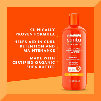 Cantu Shea Butter for Natural Hair Sulfate-Free Cleansing Cream Shampoo 400ml (T)