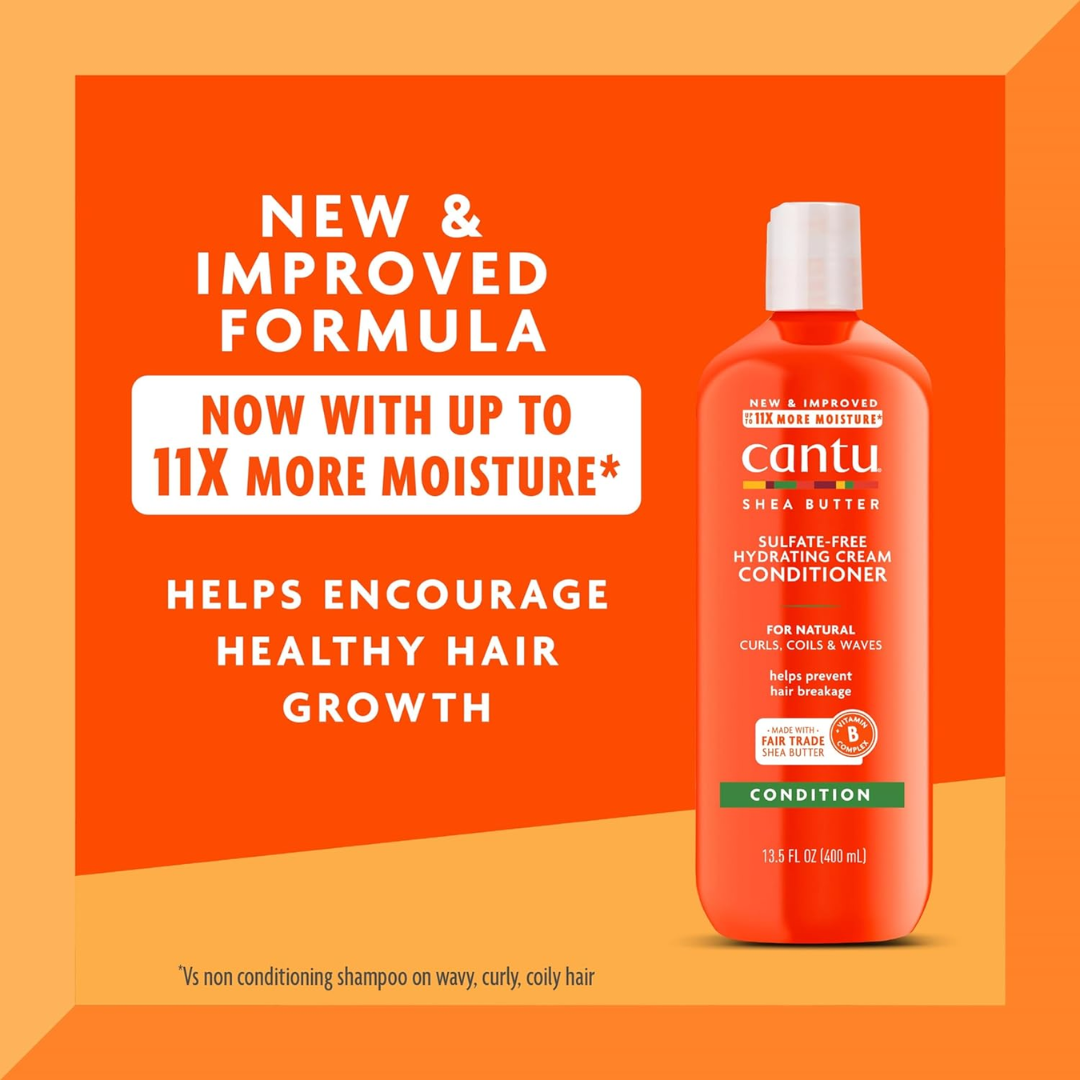 Cantu Shea Butter for Natural Hair Sulfate-Free Hydrating Cream Conditioner 400ml (T)