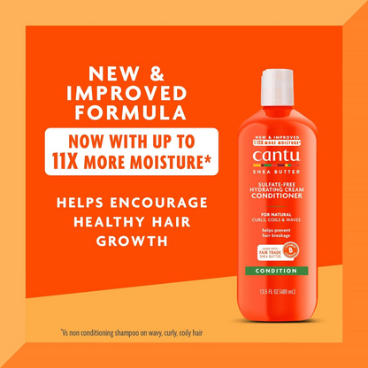 Cantu Shea Butter for Natural Hair Sulfate-Free Hydrating Cream Conditioner 400ml (T)
