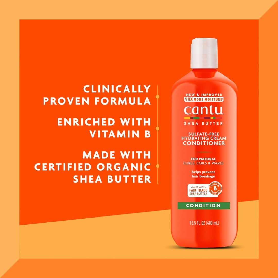 Cantu Shea Butter for Natural Hair Sulfate-Free Hydrating Cream Conditioner 400ml (T)