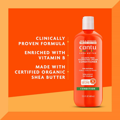 Cantu Shea Butter for Natural Hair Sulfate-Free Hydrating Cream Conditioner 400ml (T)
