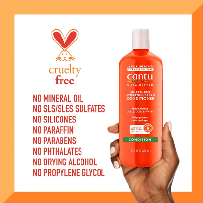Cantu Shea Butter for Natural Hair Sulfate-Free Hydrating Cream Conditioner 400ml (T)