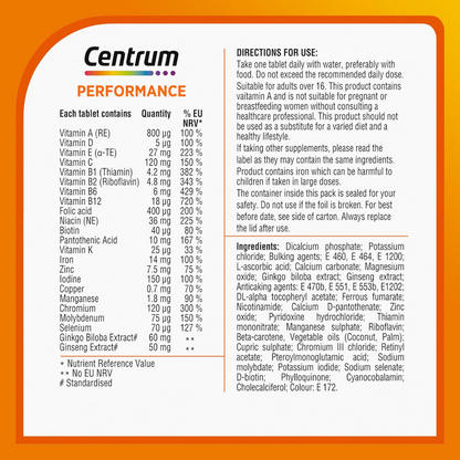 Centrum Performance Multivitamins & Minerals, 60 Tablets (T)