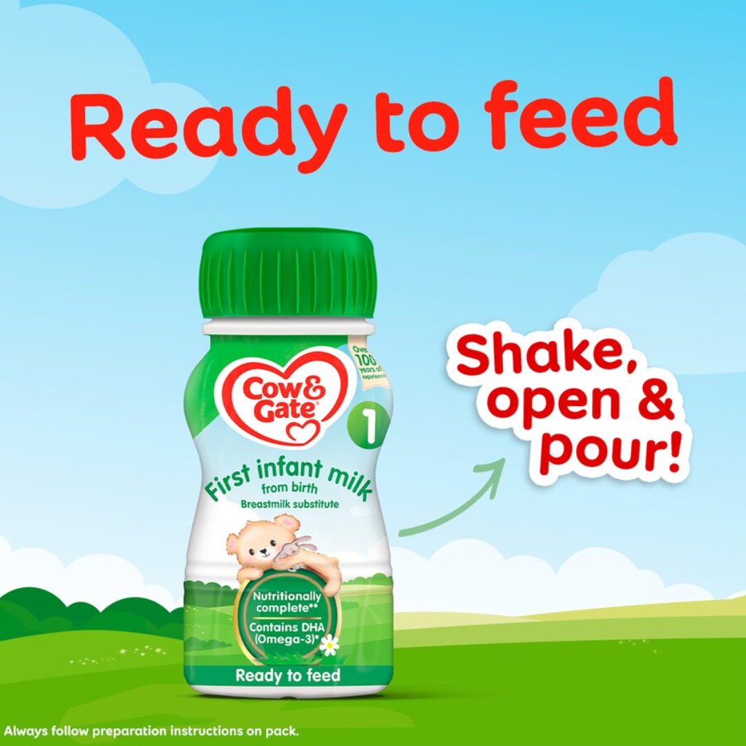 Cow &amp; Gate 1 First Baby Milk Formula Liquid from Birth  200ml (T)