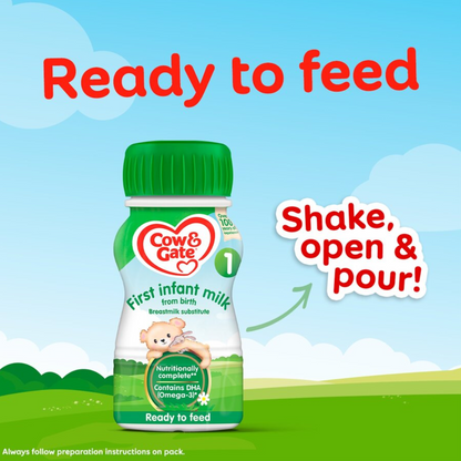 Cow &amp; Gate 1 First Baby Milk Formula Liquid from Birth  200ml (T)