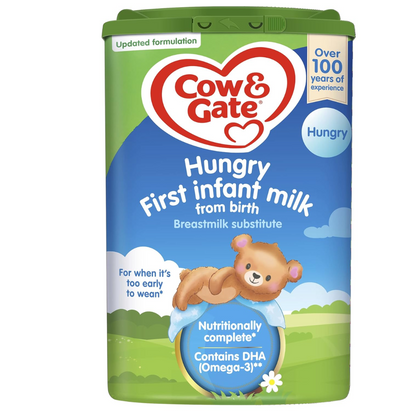Cow & Gate Hungry Baby Milk Powder Formula, from Birth, 800g (T)