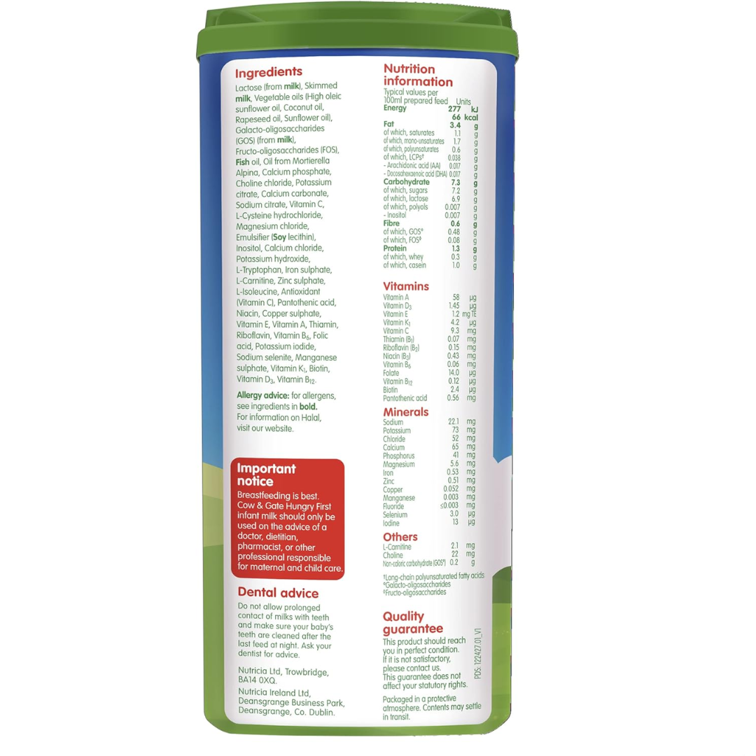 Cow & Gate Hungry Baby Milk Powder Formula, from Birth, 800g (T)