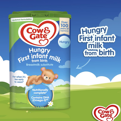 Cow & Gate Hungry Baby Milk Powder Formula, from Birth, 800g (T)