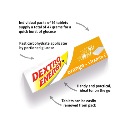 Dextro Energy Orange Glucose Tablets with Vitamin C 12*14  (T)