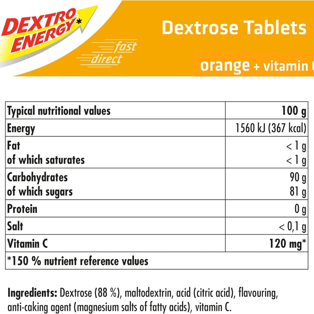 Dextro Energy Orange Glucose Tablets with Vitamin C 12*14  (T)