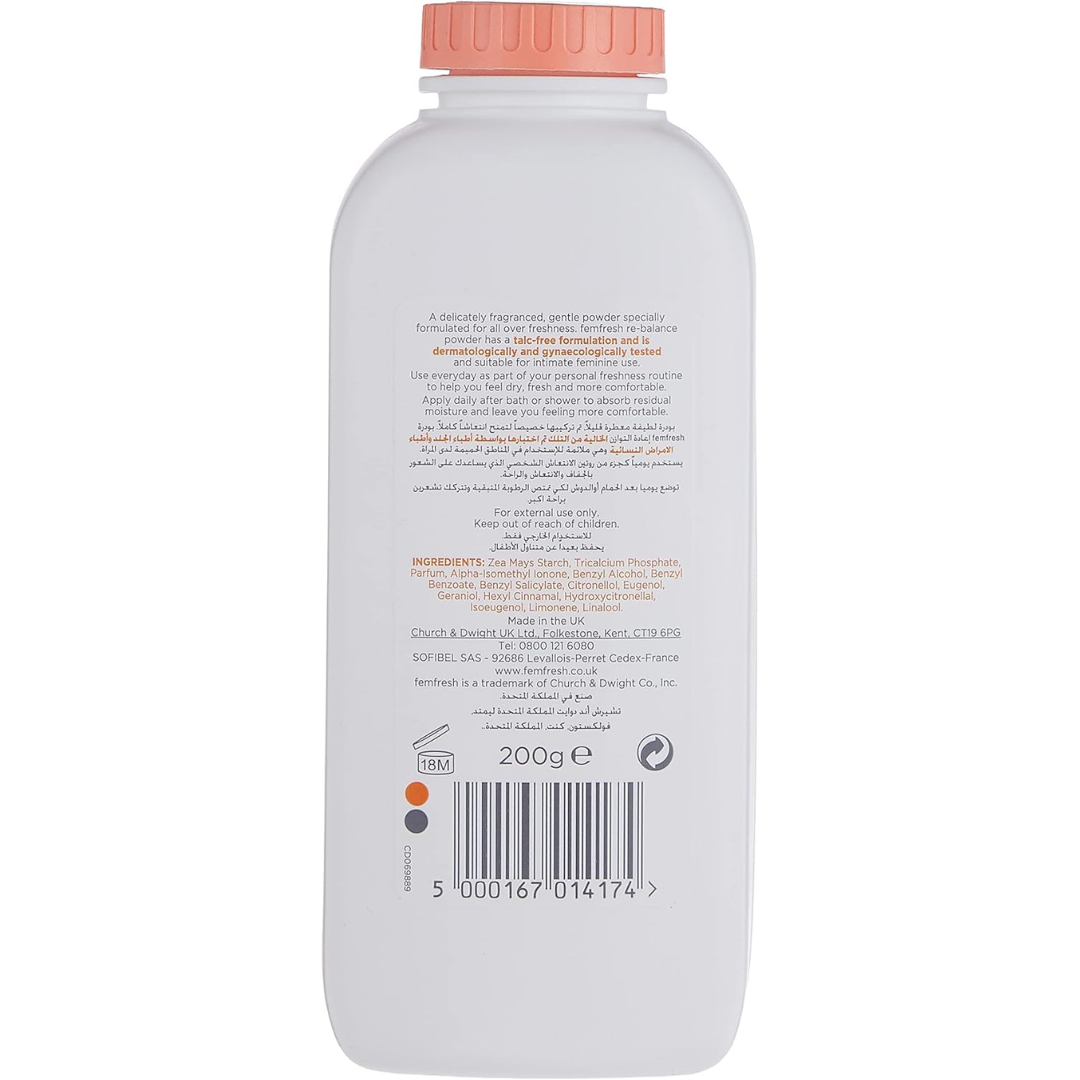 Femfresh Lightly Fragranced Absorbent Body Powder 200G (T)
