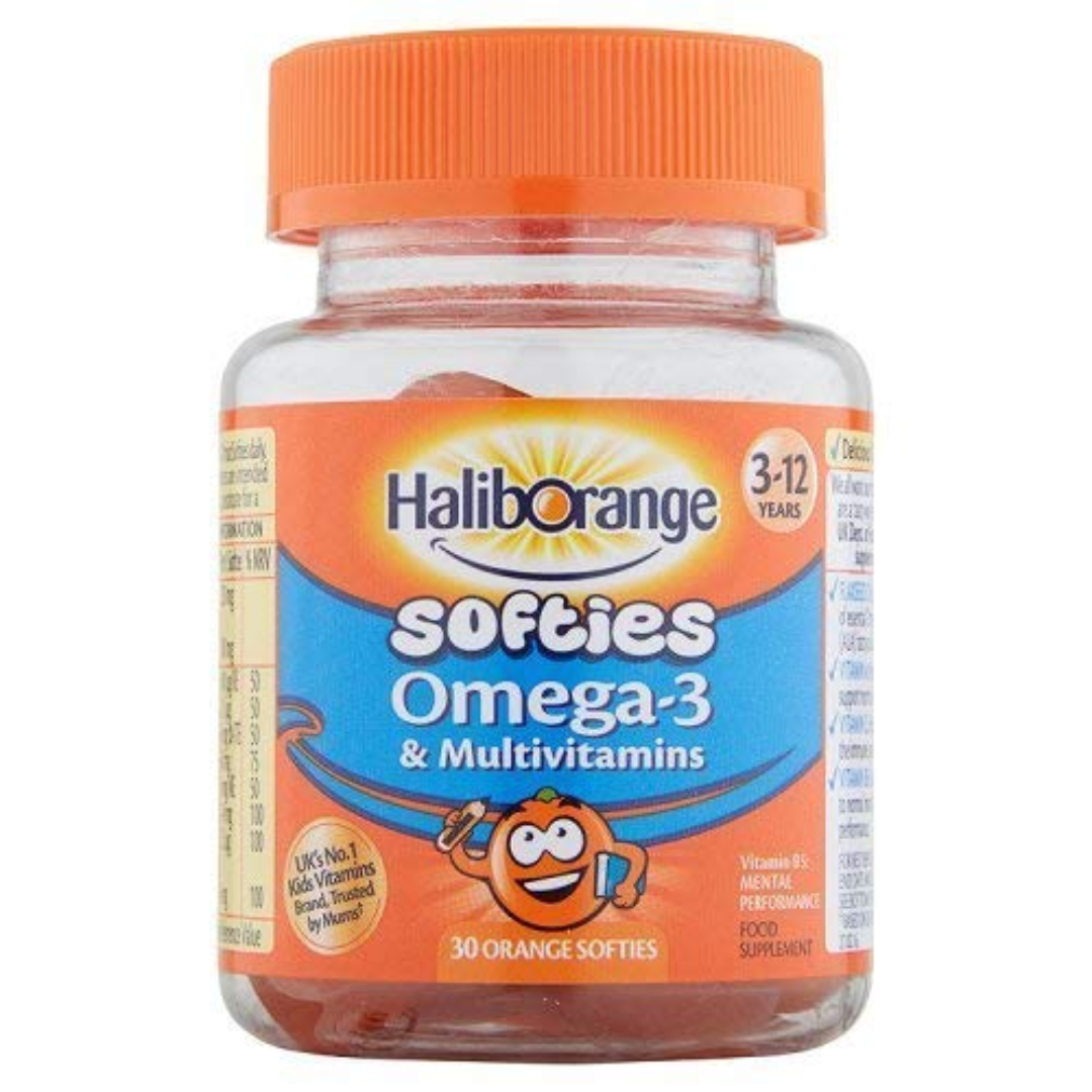 Haliborange Softies Omega-3 & Multivitamins 3-12yrs 30 Orange Softies (T)