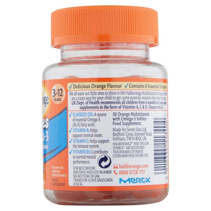 Haliborange Softies Omega-3 & Multivitamins 3-12yrs 30 Orange Softies (T)